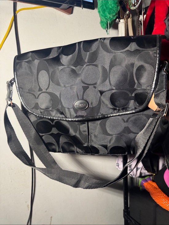 Coach Handbags - Coach Black Signature nylon Crossbody Bag